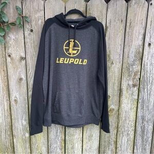 Leupold Optics | Gray Black Pullover Hoodie Sweatshirt | 3XL